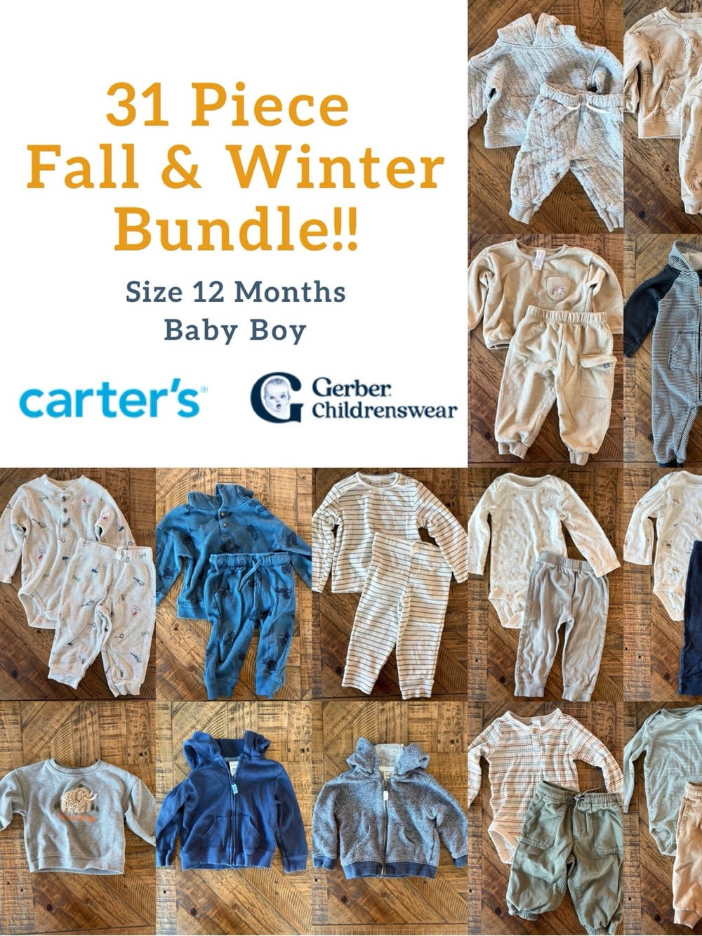 12M Fall/Winter Bundle Boy Carter’s Gerber